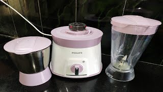 Philips HL757800 600W Juicer Mixer GrinderReview Part 2 Mixing amp GrindingTypes of Jars and Usage [upl. by Ynahpets]