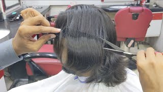 1 Year Insane Hair Most Silky Long Haircut With Scissors alrayaanhairstudio [upl. by Enitsyrk]