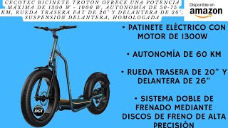 Cecotec Bicinete Trotón Ofrece una Potencia máxima de 1300 W  1000 W Autonomía de 5075 km Rueda [upl. by Einnhoj]