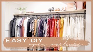 EASY DIY OPEN WARDROBE  HOW TO ON A BUDGET [upl. by Carlisle]