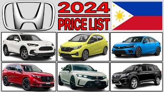 Honda Car Price List Philippines 2024 [upl. by Hornstein93]