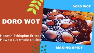 Yedoro Abelalet Doro Wot  Habesha Ethiopian Eritrean Chicken  Making Spicy [upl. by Kline560]