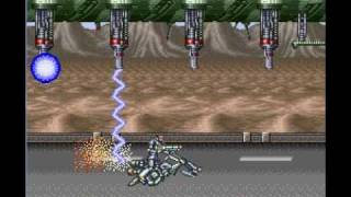 Super Probotector  Alien Rebels SNES  STAGE 04  Battle of the Blazing Sky  Hard Mode [upl. by Skvorak]