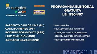 Horário Eleitoral Prefeitos de JoinvilleSC  Rádio  240924 [upl. by Nnad]