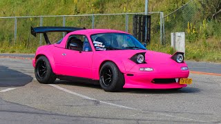 Modified Mazda MX5 MIATA Compilation  Widebody Sounds Burnouts Accelerations [upl. by Lissner949]