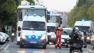 Enorme convoi de la police à Paris  fourgonnettes canons à eau [upl. by Eolanda368]