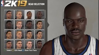 Shaquille ONeal face creation NBA 2k19 [upl. by Prisca]