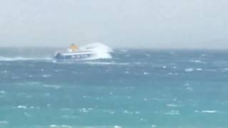 Rough seas in Aegean Sea Greece  9 to 10 Beaufort  BLUE STAR PAROS [upl. by Odyssey]