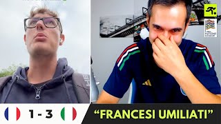 FRANCIA ITALIA 1 3  TIFOSI ITALIANI EMOZIONATI “FINALMENTE ABBIAMO FATTO CALCIO…”  TIFOSIAMO [upl. by Egarton]