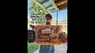 Johnsonville Brats on the Weber Kettle [upl. by Eudocia948]