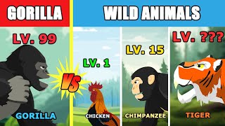 Gorilla vs Animals Level Challenge S1  Animal Animation [upl. by Upshaw]