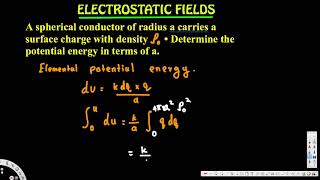 Determine the potential energy in terms of a  Electrostatic Fields  Electromagnetic Fields [upl. by Eblehs81]