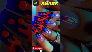 🔥 Long Flame Nails with 3D Leaves Long Nail Tutorial 🔥 [upl. by Nnyl586]