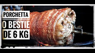 PORCHETTA originala la rotisor Weber GratarulluiRăzvan Weber porclarotisor [upl. by Ahsotal]