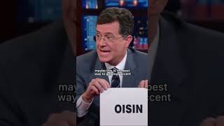 Saoirse Ronan pronouncing Irish names Jo March Stephen Colbert saoirseronan irish stephencolbert [upl. by Notlew]