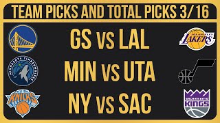 NBA Picks Today 3162024  NBA Bets Today NBA Predictions Today [upl. by Boy]