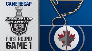 Bozak’s late goal leads Blues past Jets in Game 1 [upl. by Heiner89]