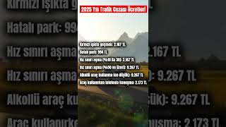 2025 Yılı Trafik Cezası Ücretleri shorts trafik [upl. by Edny287]