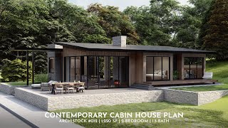 1200 sq ft Contemporary Cabin House  Small Home Design [upl. by Eekcaj]