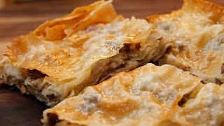 BUREK sa gotovim korama koji će uvijek uspjeti Pita sa mesom recept [upl. by Koressa153]