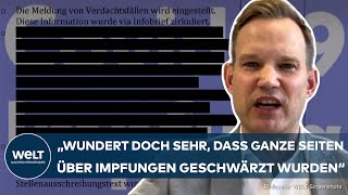 CORONAPROTOKOLLE Schwärzungen quotFrage mich warum Öffentlichkeit das nicht sehen sollquot – Streeck [upl. by Modie509]