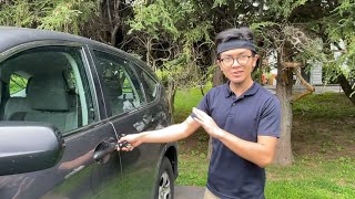 How To Lock Car Door With Dead Battery Or Removed Key Fob Remote Not Working No Key Hole Easy [upl. by Kerwinn]