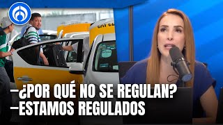 Transportista del AICM confronta a Azucena por prohibición de Uber [upl. by Saudra]