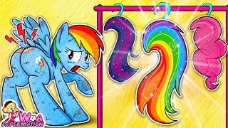 MY LITTLE PONY Transformation Rainbow Dash Finding True Tail Challenge  재미있는 스톱 모션 만화 [upl. by Legyn]