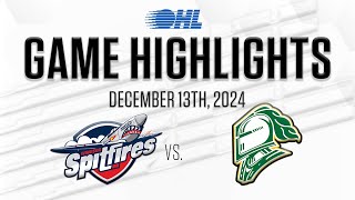 OHL Highlights Windsor Spitfires  London Knights Dec 13 2024 [upl. by Tennos945]