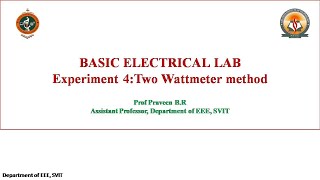 Experiment number 4 Measurement of three phase power using Two wattmeter method [upl. by Kreda]