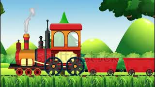 stock footage cartoon train animation scene train moving in beautiful forest [upl. by Merci729]