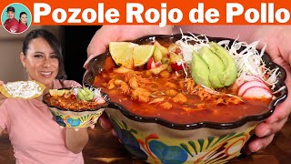 El Más Suculento POZOLE ROJO de POLLO que Puedes Hacer  Quien Pruebe te Pedirá la Receta [upl. by Eneloj]