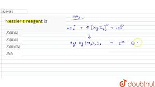 Nessler\s reagent is [upl. by Anide233]