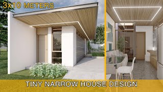 Tiny Narrow House Design Idea 3x10 meters 30sqm  Simple and Modern Life [upl. by Aicetal290]