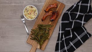 BBQ Ribs with Mustard Slaw and Spiced Green Beans  Dinner [upl. by Narret412]