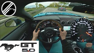 Ford Mustang GT 50 V8 421 PS Top Speed Drive German Autobahn No Speed Limit POV [upl. by Wright]