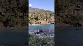 Landscape river mountains Punakha  Bhutan [upl. by Eillehs]