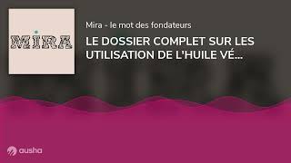 LE DOSSIER COMPLET SUR LES UTILISATION DE LHUILE VÉGÉTALE DE CHANVRE [upl. by Phil38]