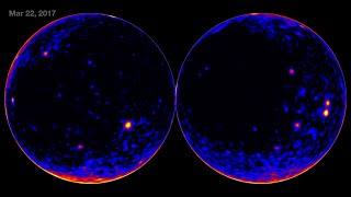 Fermis 14Year TimeLapse of the GammaRay Sky Orthographic Projection [upl. by Arakihc]