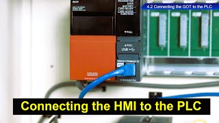 Mitsubishi HMI Programming 9  Connecting the HMI to the PLC [upl. by Waxman175]