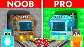 NOOB vs PRO SUBWAY STATION House Build Challenge in Minecraft [upl. by Bartholemy431]