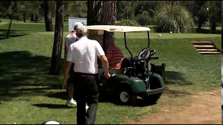 OUCH Golf cart CRASHES into a tree [upl. by Hauhsoj]