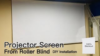 Manual Wall Mount Projector Screen  DIY Install Roller Blind as Projector Screen  Low Cost Screen [upl. by Hairas]