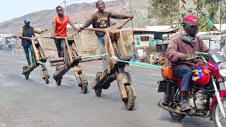 Riding Cheapest African Handmade Scooter for a Living [upl. by Bonar190]