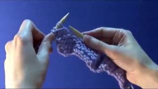 How to Knit Left Handed  the Purl Stitch [upl. by Llerdnod]