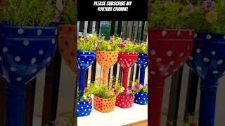 Plastic bottle re flower pot tikilifestyle flower pottrendingshorts ytshots [upl. by Christa578]