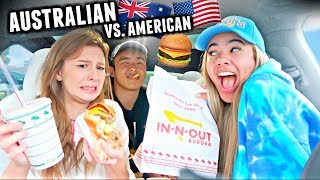 My Australian Friend Tries American FAST FOOD For The First Time she felt sick [upl. by Arlen]