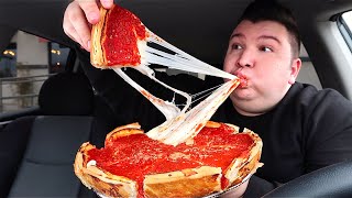 Extremely Cheesy DeepStuffed Chicago Pizza • MUKBANG [upl. by Leora]