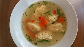 Wie macht man Omas Grießnockerlsuppe mit schnittlauch in nur 10 Minuten mit nur 3 Zutaten [upl. by Erek]