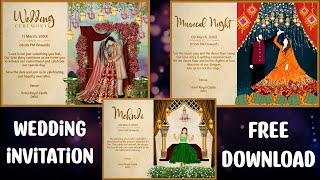 wedding invitation video  wedding invitation template free download  wedding invitation [upl. by Niroc]